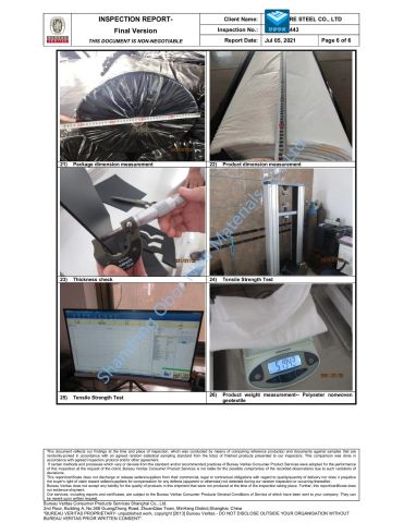 BV test report 6 certificate from Shandong Obor New Materials Co., Ltd.