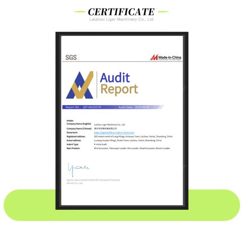 Platform authentication certificate from Laizhou Liger Machinery Co., Ltd