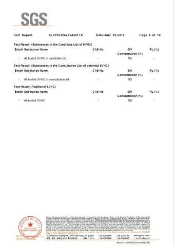 SGS Test Report 4 certificate from Eiffel Medical Supplies Co., Ltd.