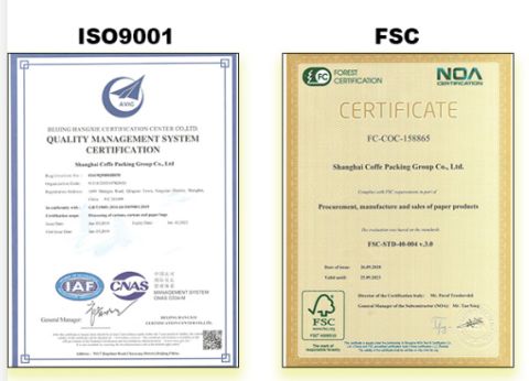 Certification certificate from Shanghai Woods Packaging Co., Ltd.