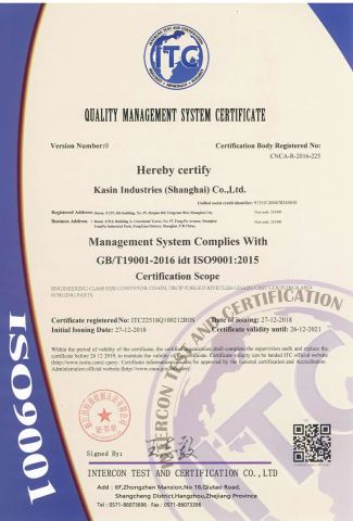 Chinese ISO Certeficate certificate from Kasin Industries (Shanghai) Co., Ltd.