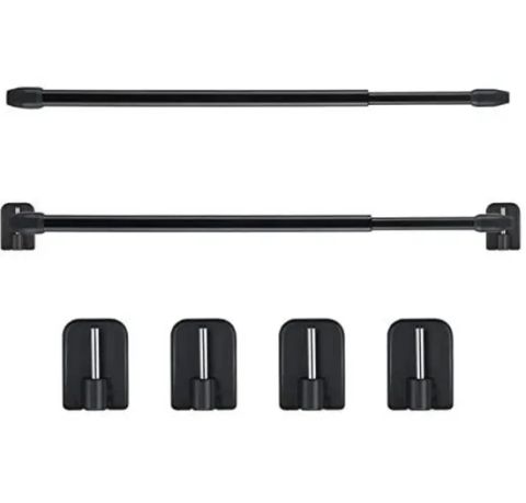 Cafe Rods with Adhesive Brackets Mini Poles No Drill Curtain Rod ...