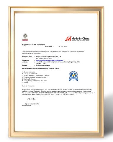 MIC-ASR226213 certificate of Xingtai Hiken Sealing Technology Co., Ltd – certificate photo, supplier certificates section