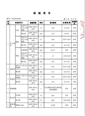 Test Report 2 certificate from Foshan Ansheng Building Material Co., Ltd.