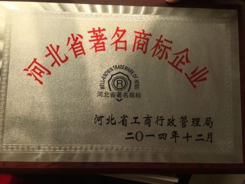 Famous Brand Enterprise in Hebei Province certificate from Hebei Yizhuo New Material Technology Co., Ltd.