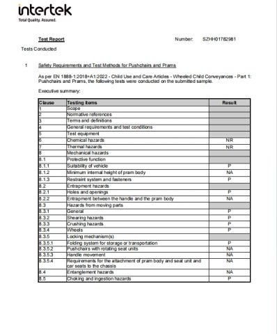 TLT-300 EN Test Report certificate from Anhui Talent Baby Products Co., Ltd.