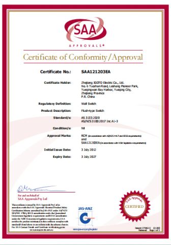 Certificate for electrical installations certificate from Zhangzhou XDS Modular Building Co., Ltd.