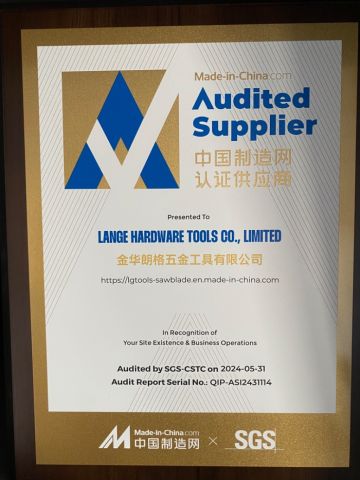 Certificates certificate from LANGE HARDWARE TOOLS CO., LIMITED