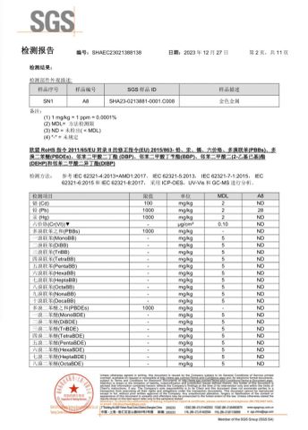 BRASS MATERIAL ROHS TEST REPORT certificate from Shenzhen Shi Ying Technology Co., Ltd.