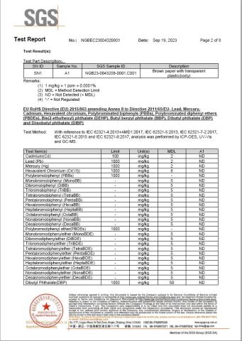 RoSH COMPLIANT certificate from Shanghai EasyGu Packaging Technology Co., Ltd.