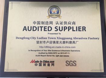 SGS certificate certificate of Dengfeng City Ludian Town Xingguang Abrasives Factory – certificate photo, supplier certificates section