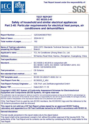 CB certificate from Foshan Iclima Technology Co., Ltd.