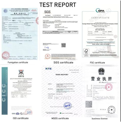 Certification certificate from Guangxi Bobai Quansheng Household Products Co., Ltd.
