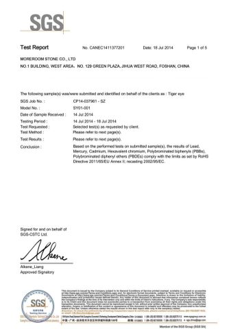SGS certificate from Foshan mono building material co.,ltd