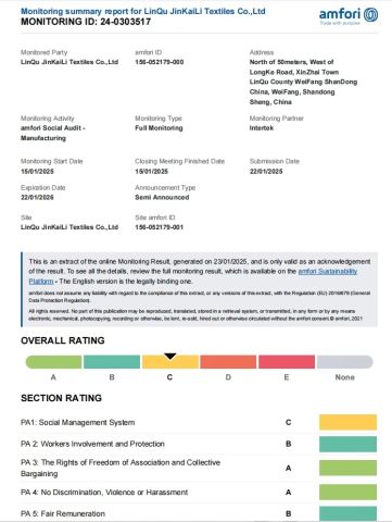certificate certificate of Nantong Sketch Textile Co., Ltd. – certificate photo, supplier certificates section
