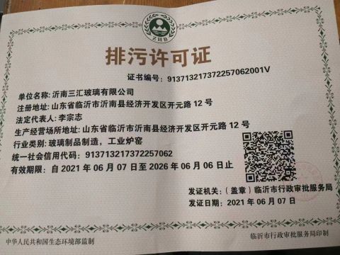 Environmental permit certificate from Shandong Well Pack Industry Co., Ltd