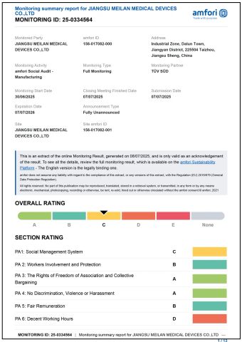 Our certificates certificate from Jiangsu Meilan Medical Devices Co., Ltd