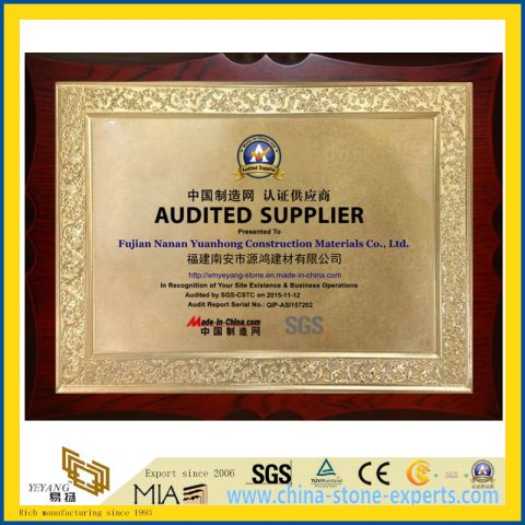 2015 SGS Certificate of Fujian Yuanhong Construction Materials Co., Ltd. with YEYANG Stone Factory certificate from Xiamen Yeyang Import & Export Co., Ltd.