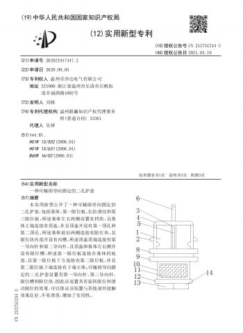 letter of patent certificate of Wenzhou Zeda Electric Co., Ltd. – certificate photo, supplier certificates section