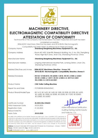 CE certificate from Shandong Bangzheng Machinery Equipment Co., Ltd.