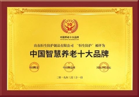 Top 10 Smart Elderly Care Brands in China certificate from Shandong Guard Zenith International Trade Co., Ltd.