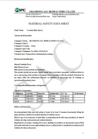MSDS certificate of Shandong SAC Smart Technology Co., Ltd. – certificate photo, supplier certificates section