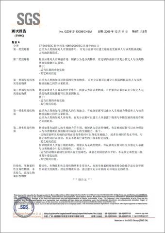 Sofa Spring SGS Certificate certificate of Woxin Industries Limited – certificate photo, supplier certificates section