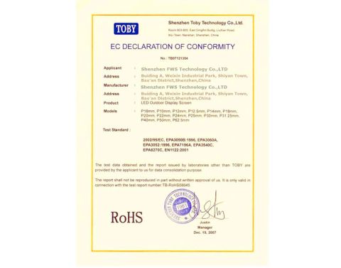 ROHS Certificates(1) certificate from Shenzhen FWS Technology Co., Ltd.