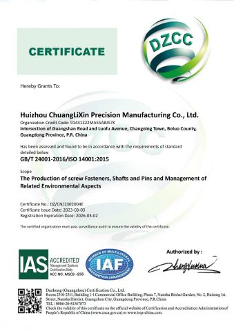 ISO 14001 certificate from Sejow (Shenzhen) Industrial Company Limited