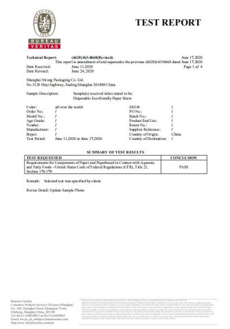 FDA certificate from Shanghai Qingreen Eco Technology Co. Ltd.