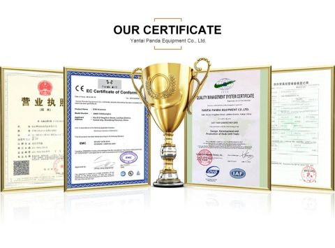 Our Certification certificate of YANTAI PANDA EQUIPMENT CO., LTD. – certificate photo, supplier certificates section