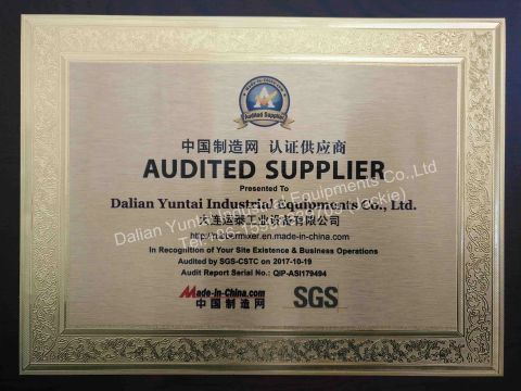 SGS Certification certificate of Dalian Yuntai Industrial Equipments Co., Ltd. – certificate photo, supplier certificates section