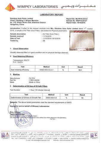 Certification certificate of Hangzhou Rainbow Auto Parts Co., Ltd. – certificate photo, supplier certificates section