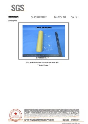 SGS certificate from Dongguan Baiwei Packing Materials Co., Ltd.
