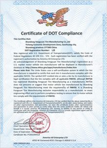DOT certificate of Qingdao Everich Tire Co., Ltd. – certificate photo, supplier certificates section