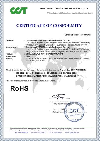 9DVR Rohs Certificate certificate from Guangzhou EPARK Electronic Technology Co., Ltd.