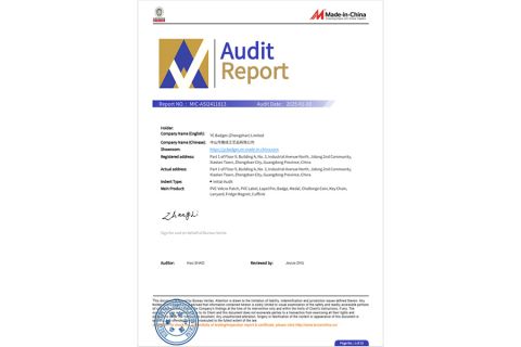 SGS Authoritative Certification · Solid Quality Assurance certificate from YC Badges (Zhongshan) Limited