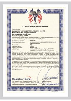 CE certificate from Guangzhou USOM Glasses Co., Ltd.
