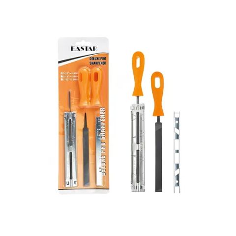 Chain Sharpening Kit File Guide Handles Round Chainsaw File 6 Flat File ...
