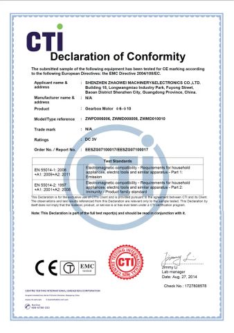 CE:Dia 6-10 certificate from Shenzhen Zhaowei Machinery & Electronics Co., Ltd.