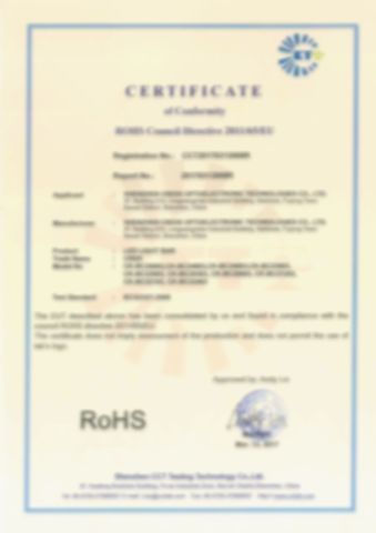 RoHS certificate from Shenzhen Creek Technology Co., Ltd.