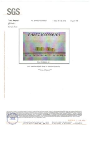 SVHC5 certificate from Evian Manufacture Co., Limited