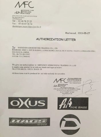 certificate from customer certificate from SHENZHEN XINHANFENG TRADING CO., LTD.