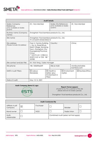SMETA certificate from Zhongshan Yicai Bamboo Products Co., Ltd.