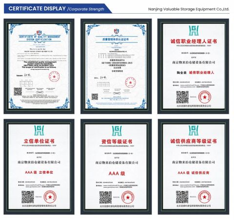 certificate02 certificate from Nanjing Valuable Storage Equipment Co., Ltd