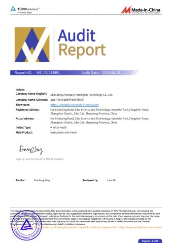 TUV certificate from Shandong Zhongziyi Intelligent Technology Co., Ltd.