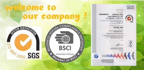 certificates certificate of Quan Zhou Xinqi Light Industry Co., Ltd. – certificate photo, supplier certificates section