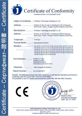 CE certification certificate from Chnspec Technology ( Zhejiang) Co., Ltd