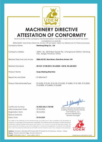 CE certificate from Nantong Sting Co., Ltd.
