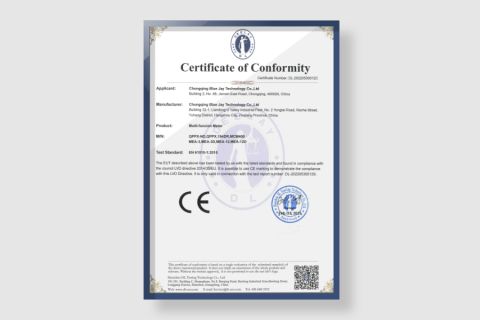 Certificate of Conformity certificate from Chongqing Blue Jay Technology Co., Ltd
